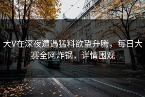 大V在深夜遭遇猛料欲望升腾，每日大赛全网炸锅，详情围观
