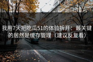 我用7天把吃瓜51的体验拆开：最关键的居然是缓存管理（建议反复看）
