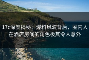 17c深度揭秘：爆料风波背后，圈内人在酒店房间的角色极其令人意外