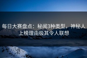 每日大赛盘点：秘闻3种类型，神秘人上榜理由极其令人联想