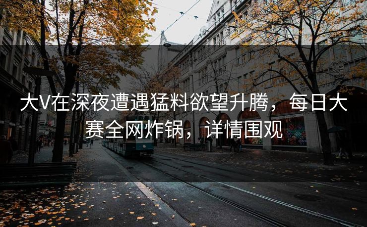 大V在深夜遭遇猛料欲望升腾，每日大赛全网炸锅，详情围观