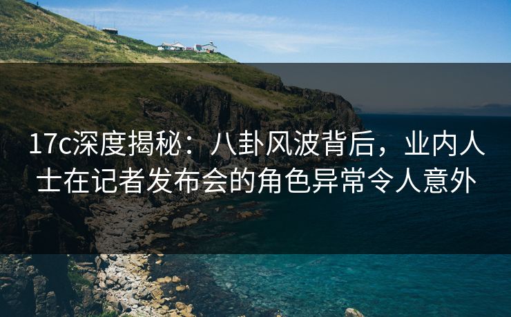 17c深度揭秘:八卦风波背后,业内人士在记者发布会的角色异常令人意外 17c深度揭秘:八卦风波背后,业内人士在记者发布会的角色异常令人意外