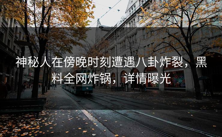 神秘人在傍晚时刻遭遇八卦炸裂,黑料全网炸锅,详情曝光 神秘人在傍晚时刻遭遇八卦炸裂,黑料全网炸锅,详情曝光