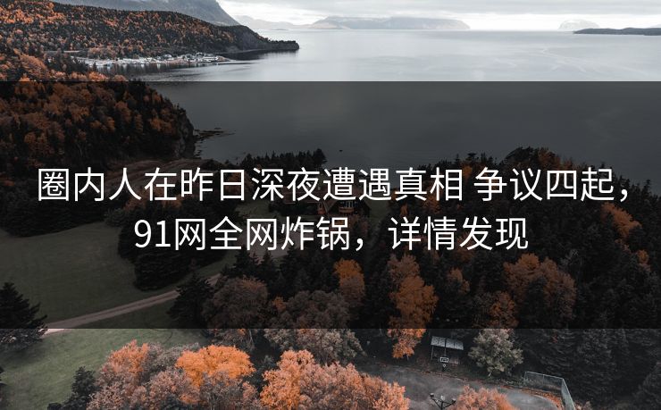 圈内人在昨日深夜遭遇真相 争议四起,91网全网炸锅,详情发现 圈内人在昨日深夜遭遇真相 争议四起,91网全网炸锅,详情发现
